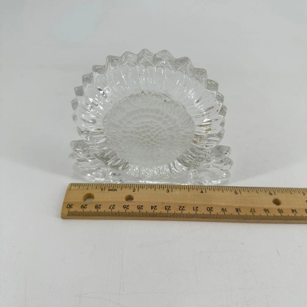 PartyLite Clear Glass Sunflower Votive Tealight Candle Holder P0271 Floral Decor